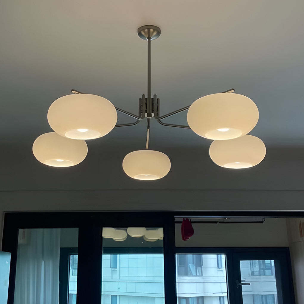 5-Light Glass 3-Step Dimming LED Nordic Pendant Chandelier