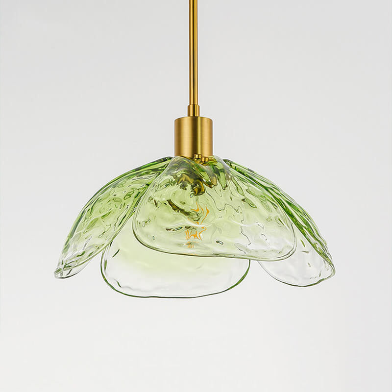 Modern Flower Petal Stained Glass Pendant