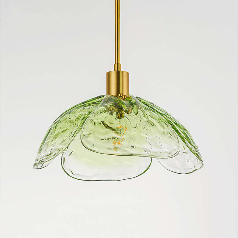 Modern Flower Petal Stained Glass Pendant