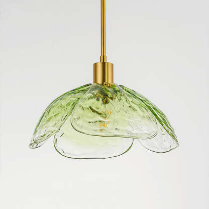 Modern Flower Petal Stained Glass Pendant