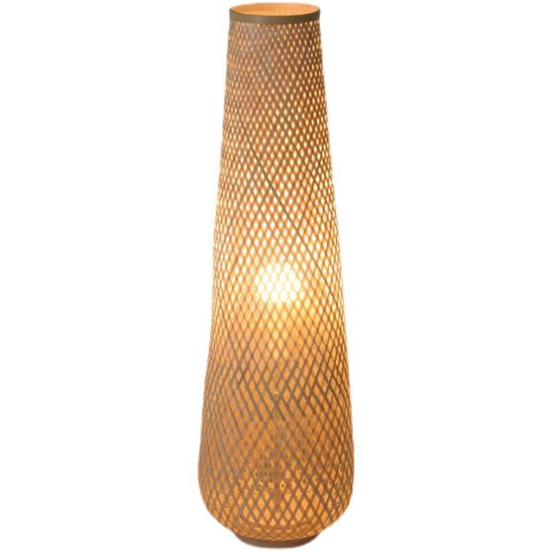 Modern Bamboo Weaving Column LED Floor Lamp