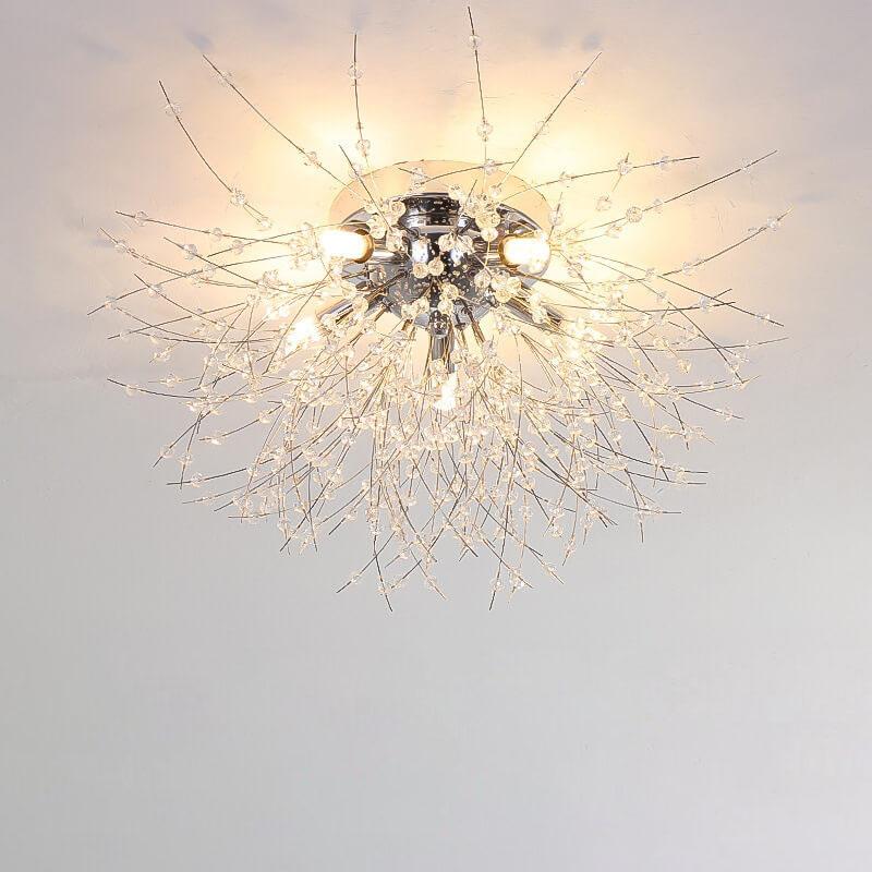 Modern Dandelion Crystal Semi-Flush Ceiling Light