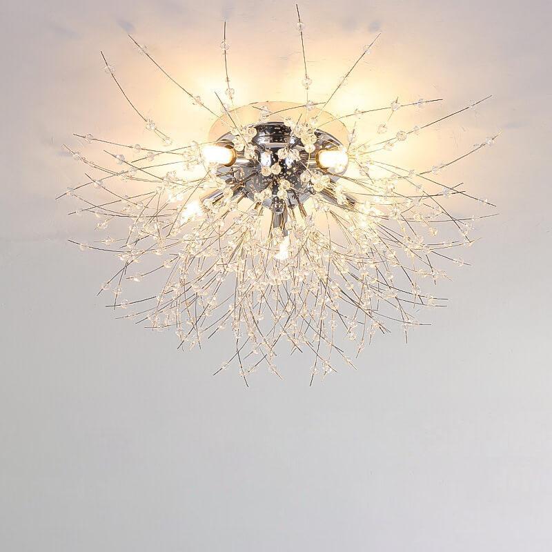 Modern Dandelion Crystal Semi-Flush Ceiling Light