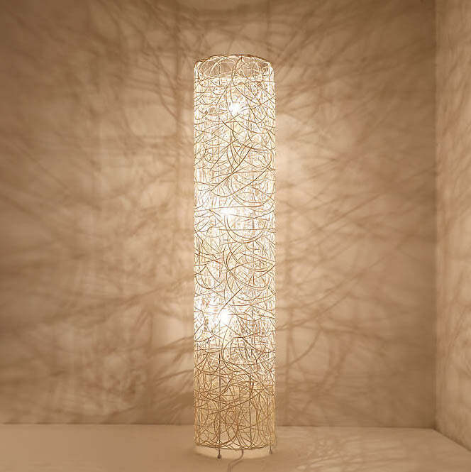 Minimalist Rattan Weaving Column 3-Light Floor Lamp