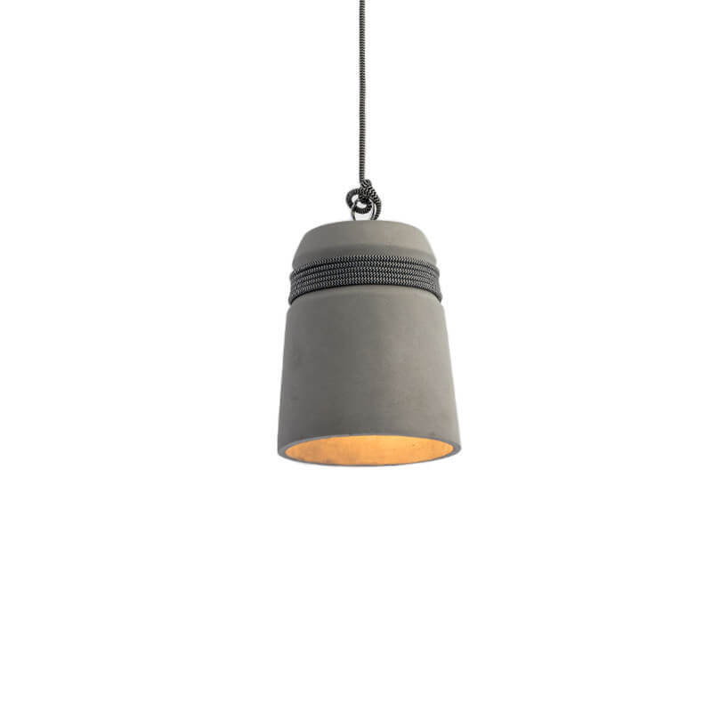 Industrial Cement Column Rope Pendant Light