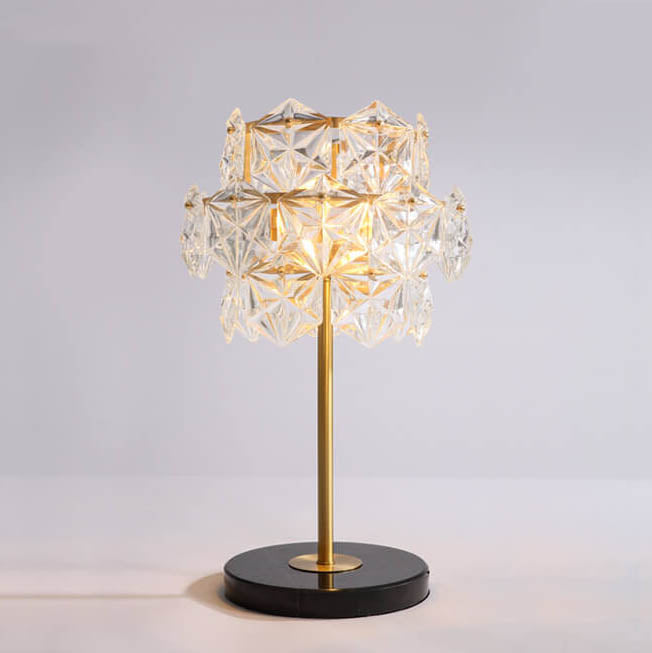 Modern Snowflake Glass Marble Base Lamp