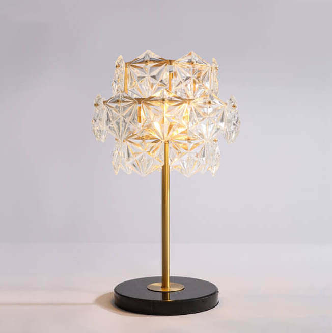 Modern Snowflake Glass Marble Base Lamp