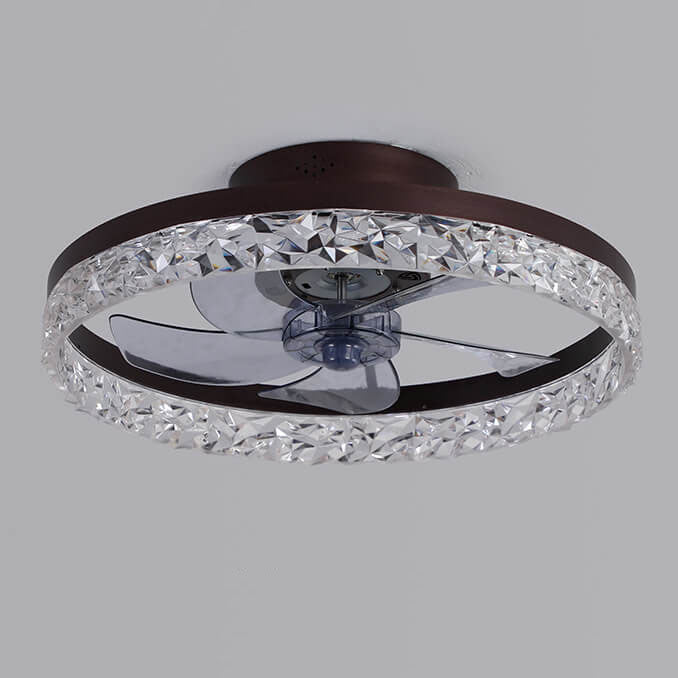 Modern Circle Ring LED Semi-Flush Ceiling Fan Light