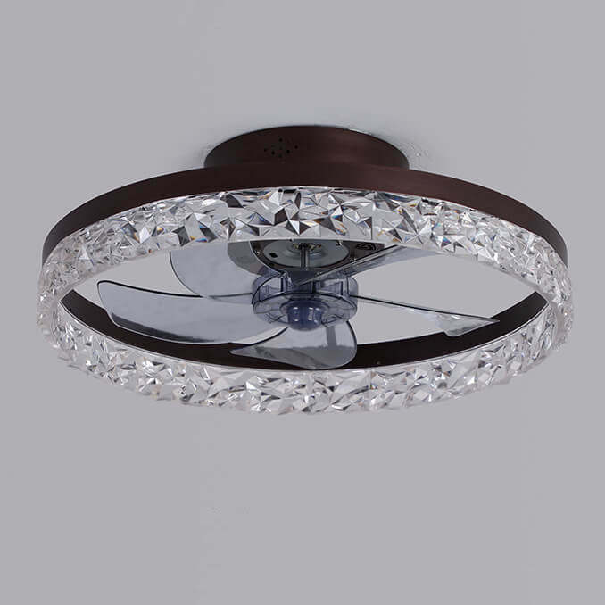 Modern Circle Ring LED Semi-Flush Ceiling Fan Light