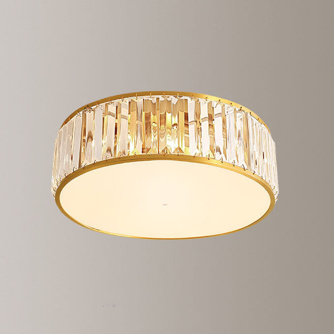 Modern Iron Crystal Round 3/4/5-Light Flush Mount