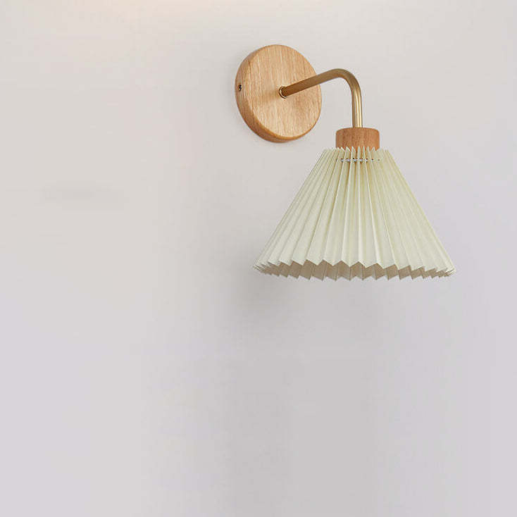 Minimalist Pleated Umbrella Shade Sconce