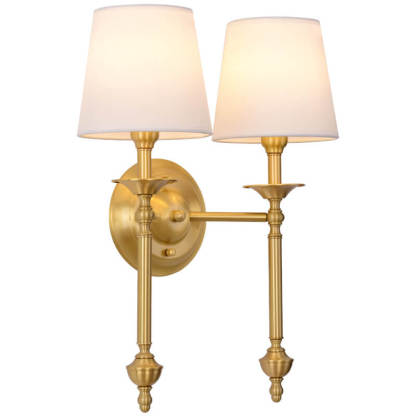Modern Brass Fabric Wall Sconce