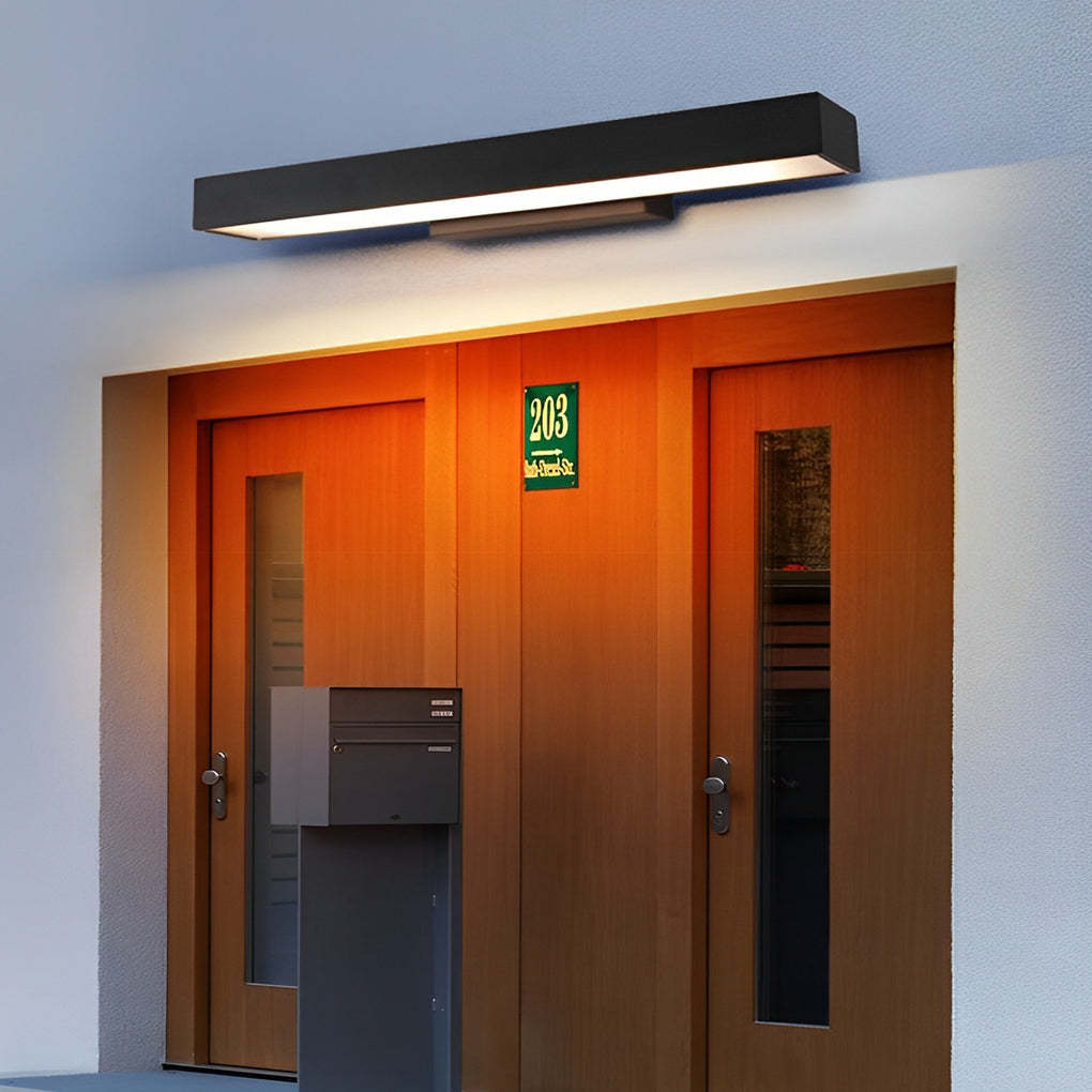Outdoor Motion Sensor Black Rectangle Wall Light-Lighom