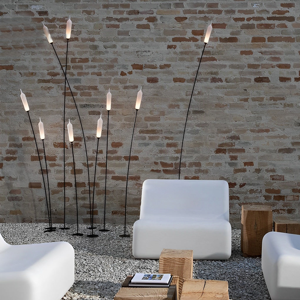 Minimalist Reed Decor LED Waterproof Black Modern Outdoor Lawn Lights-Lighom