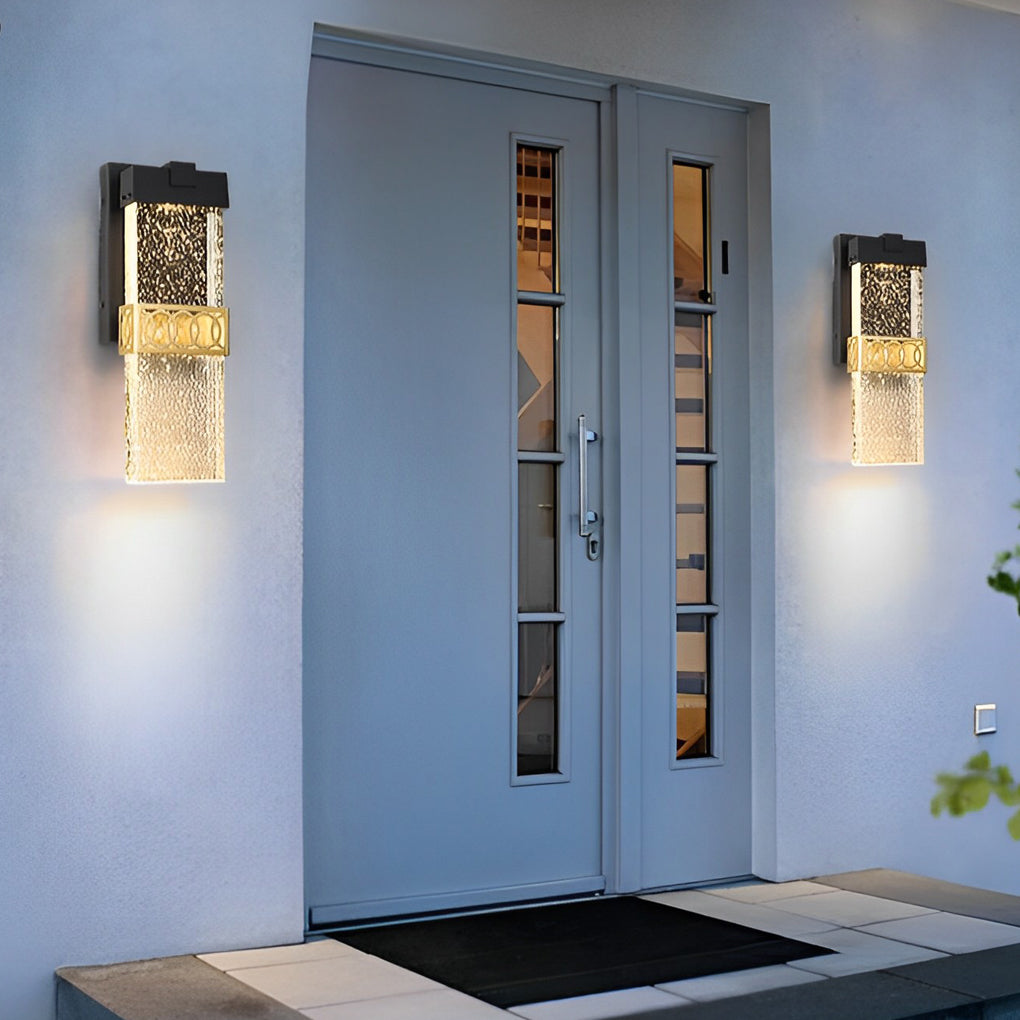 Modern bubble black outdoor wall lighting, Lighom — 5.7" W x 3.8" D x 17.6" H