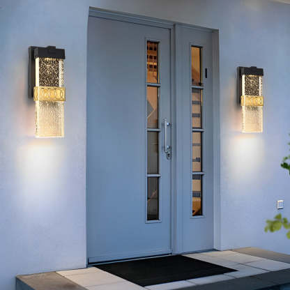 Bubbles Crystal LED Waterproof Black Simple Modern Outdoor Wall Lights-Lighom