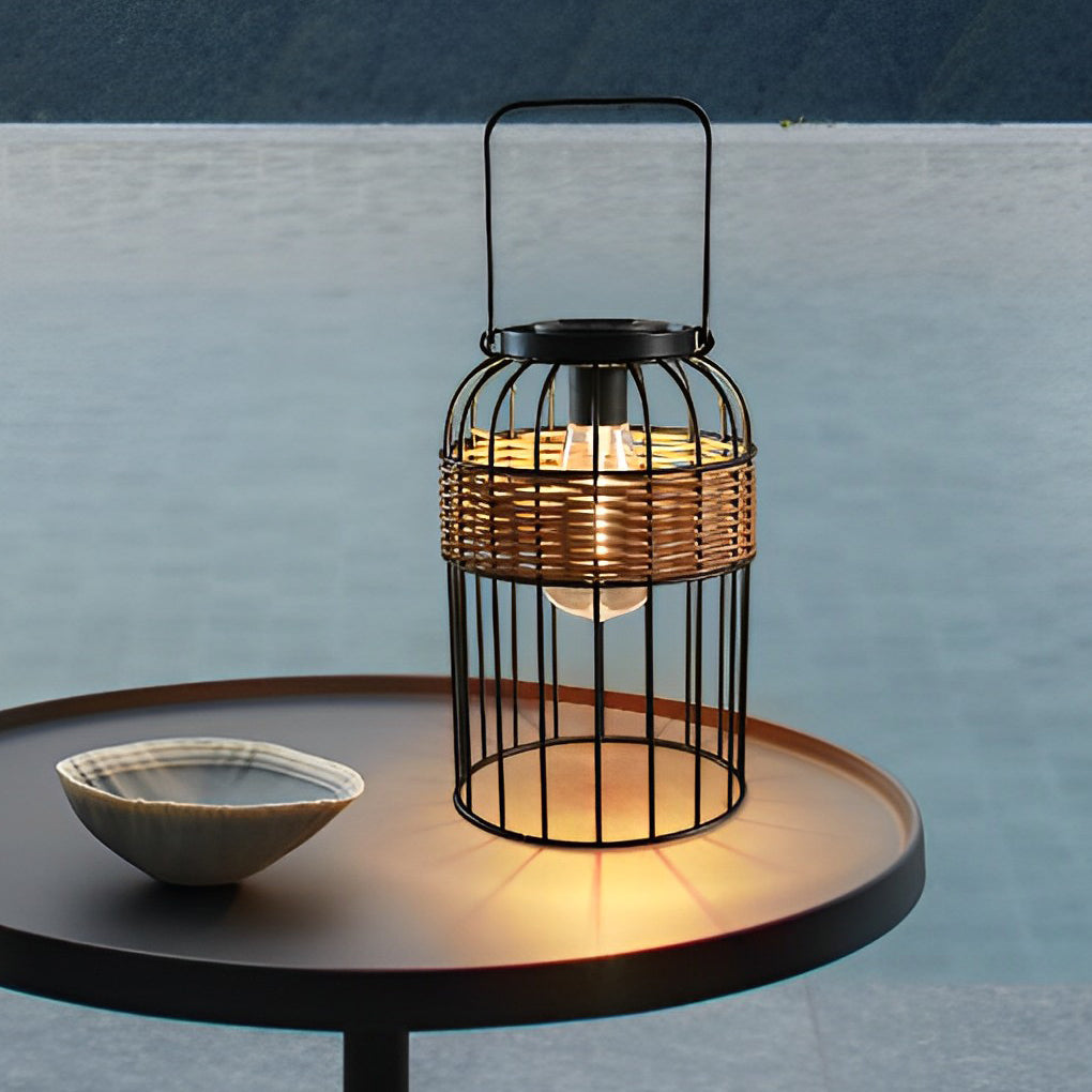 Portable Lantern Rattan Smart Solar Night Light