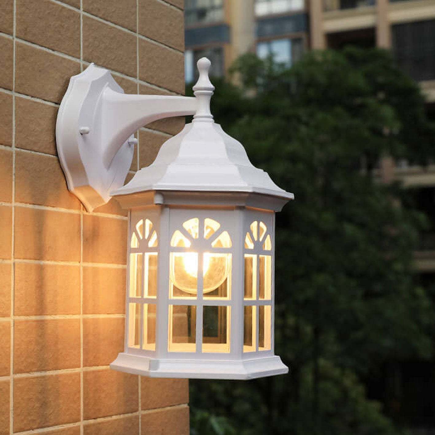 European Waterproof Retro Pavilion Outdoor Wall Sconce