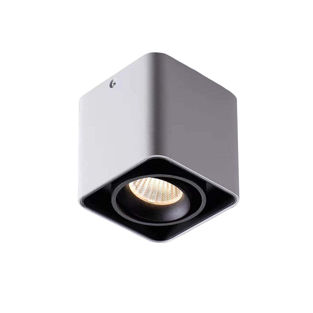 Square Adjustable 3-Step Dimming LED Ceiling Grille Light — Black / 2-Light / Warm White