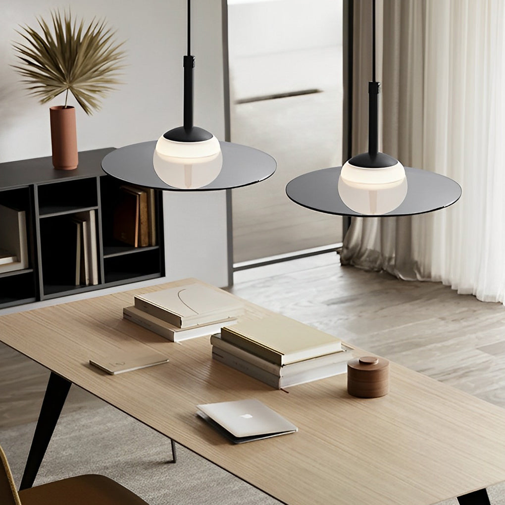 Minimalist Glass UFO LED Black Nordic Kitchen Pendant