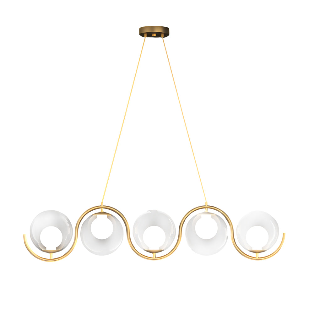 Wavy Linear Ball Glass Island Light