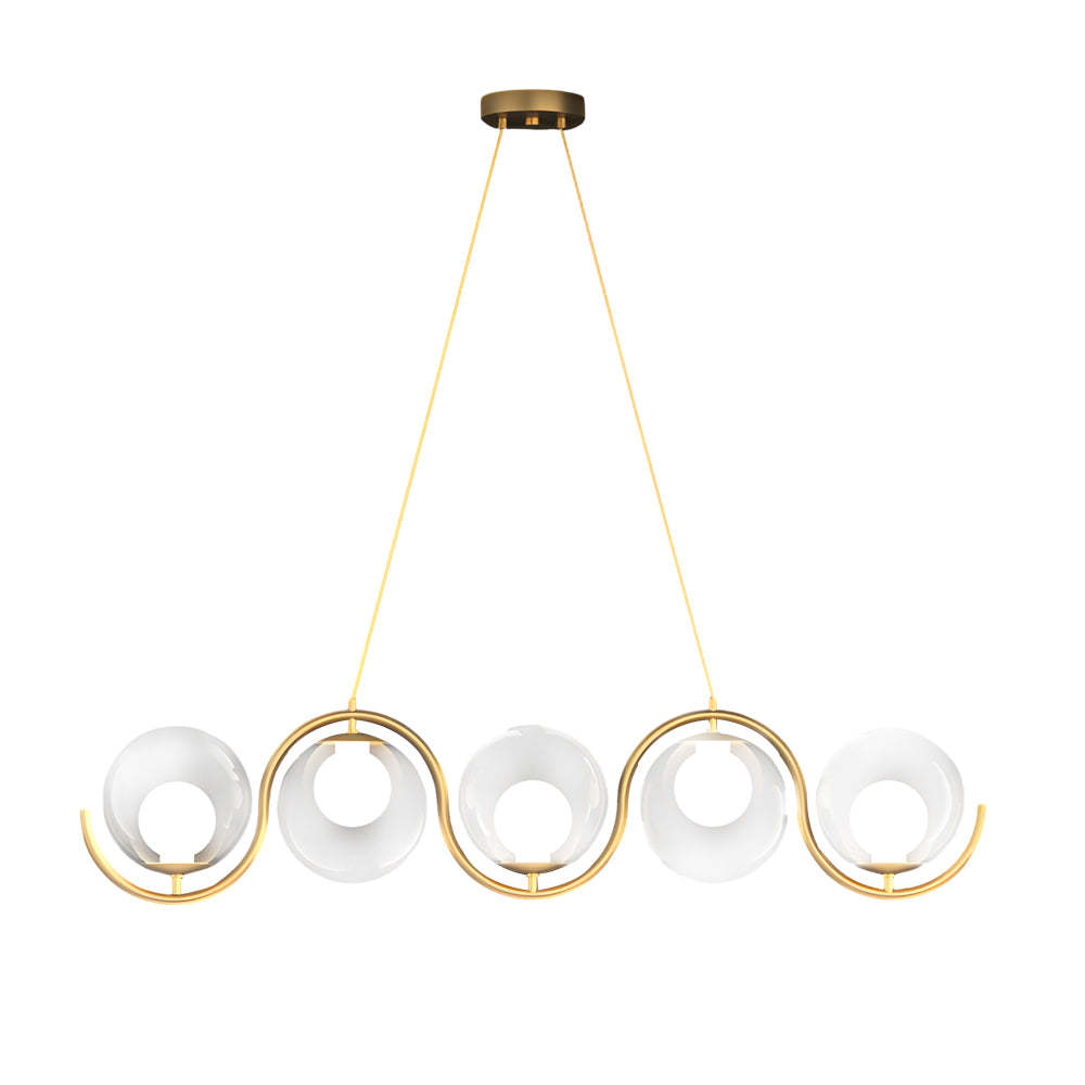Wavy Linear Ball Glass Island Light