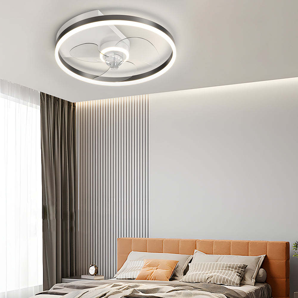 Simple Round Silent LED 3-Step Flush Mount Ceiling Fan