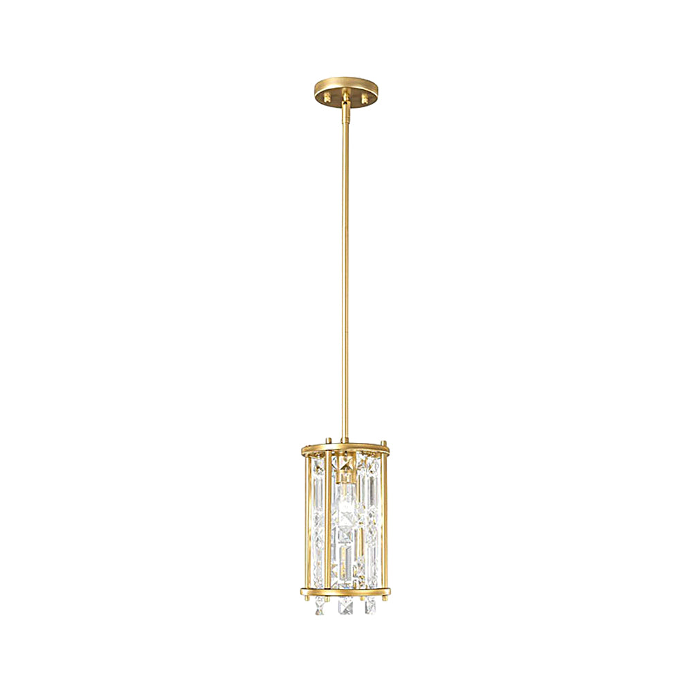Round Iron Frame Crystal Modern Chandelier