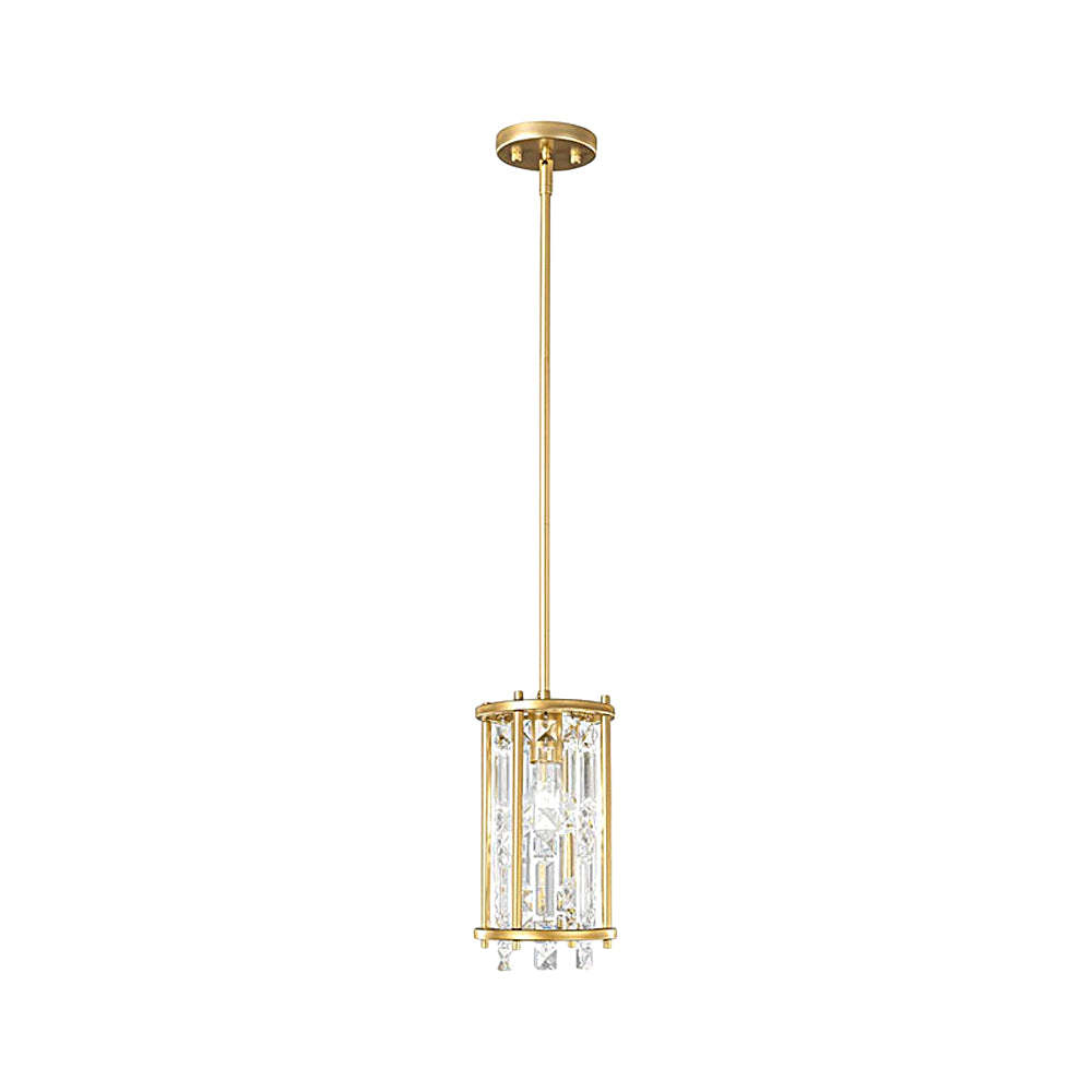 Round Iron Frame Crystal Modern Chandelier