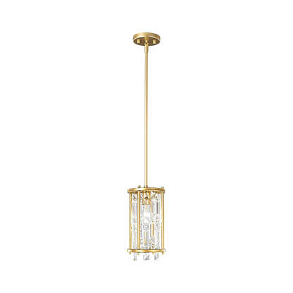 Round Iron Frame Crystal Modern Chandelier