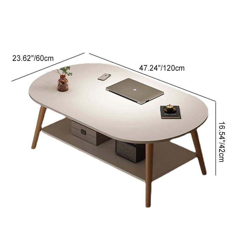 Minimalist Solid Wood 2-Tier End Table