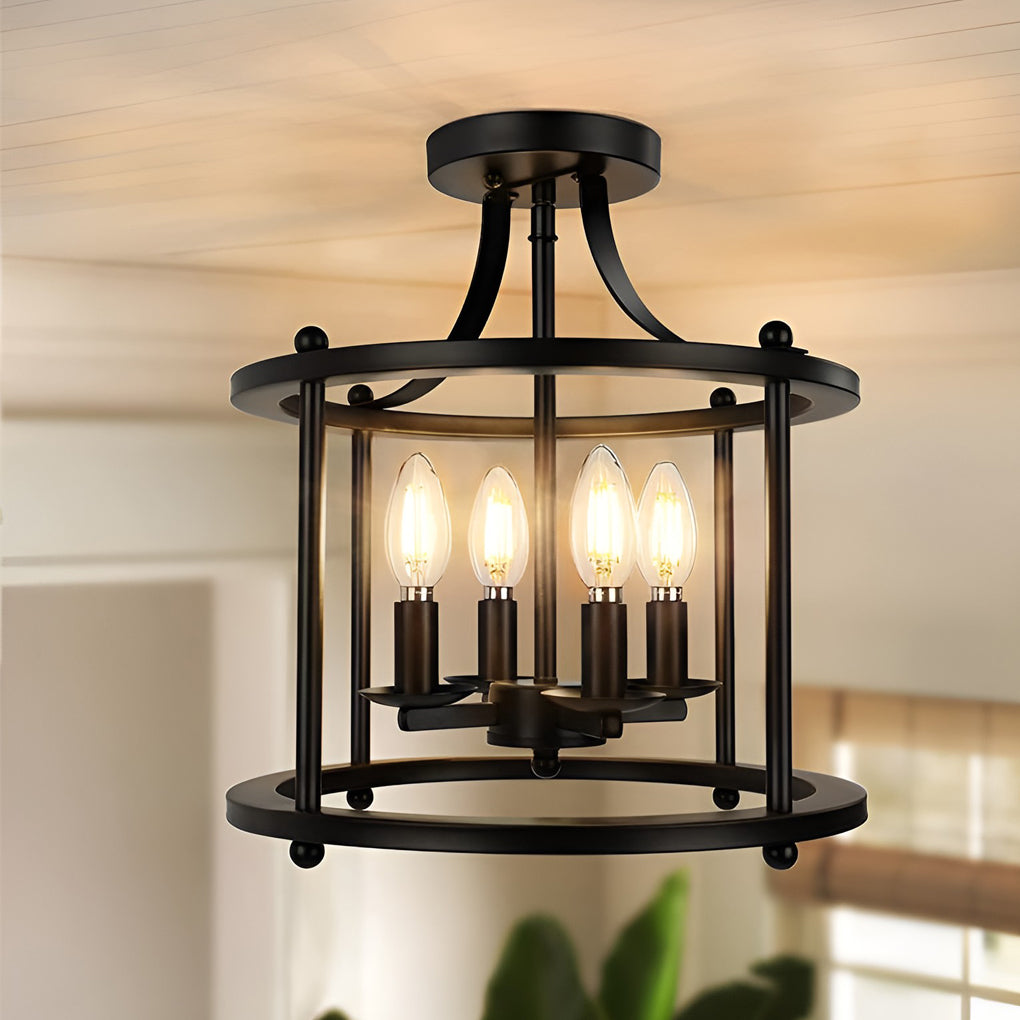 Retro Metal Lantern Industrial Pendant Ceiling Light