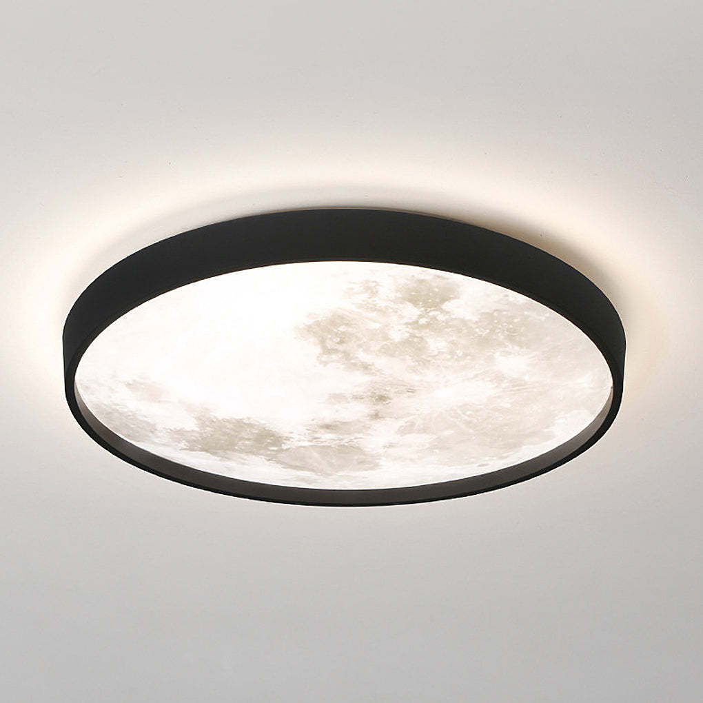 Moon Dimmable LED Modern Flush Mount Light