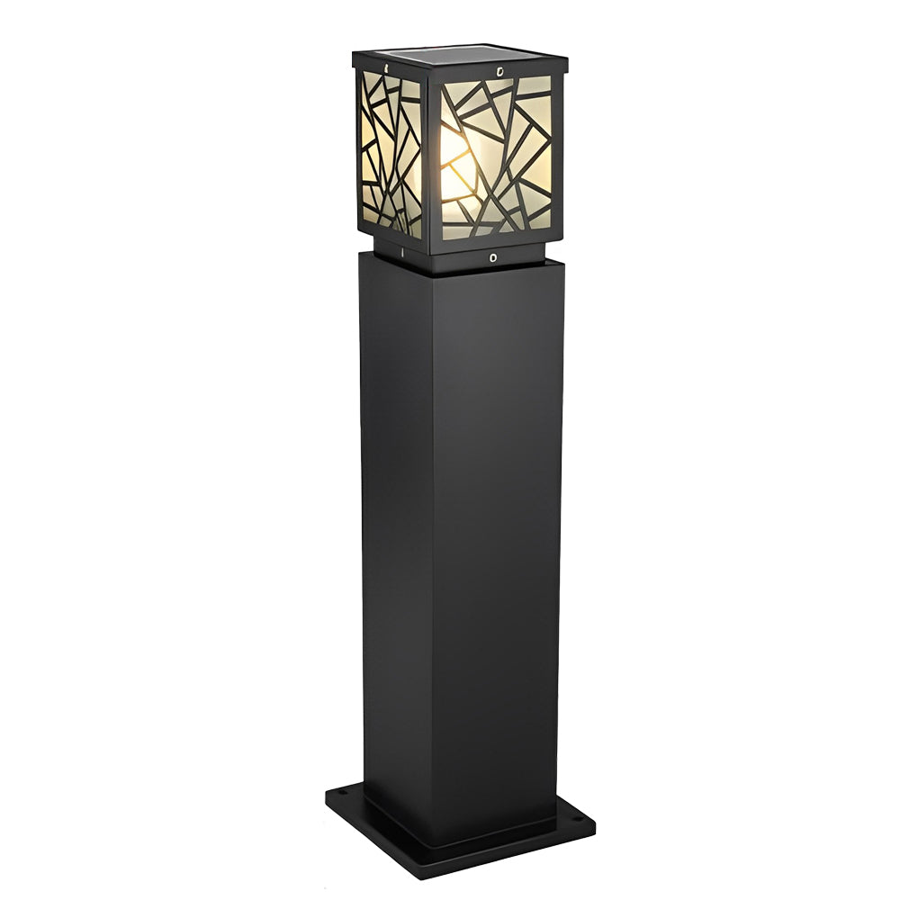 Retro LED Waterproof Black Modern Solar Path Lights Outdoor Lawn Light-Lighom