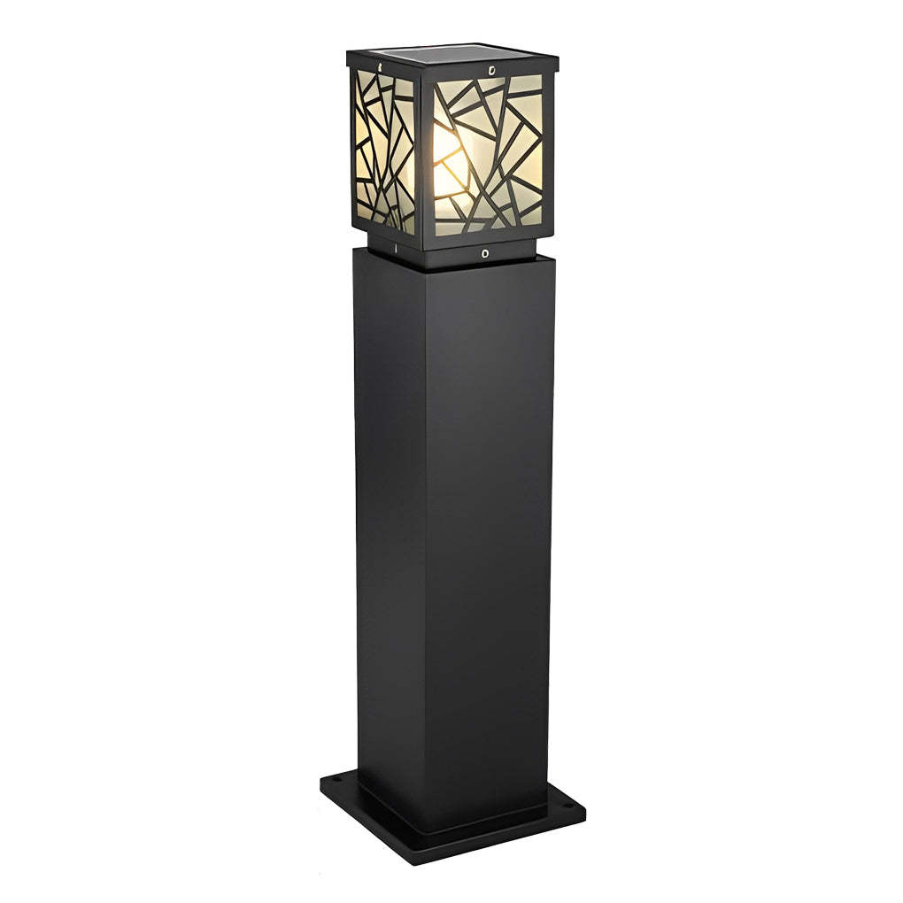 Retro LED Waterproof Black Modern Solar Path Lights Outdoor Lawn Light-Lighom