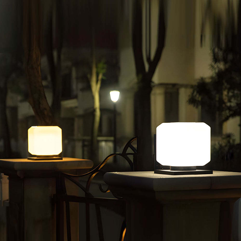 Waterproof Cube Outdoor LED Pier Mount Post Lamp for Garden-Lighom