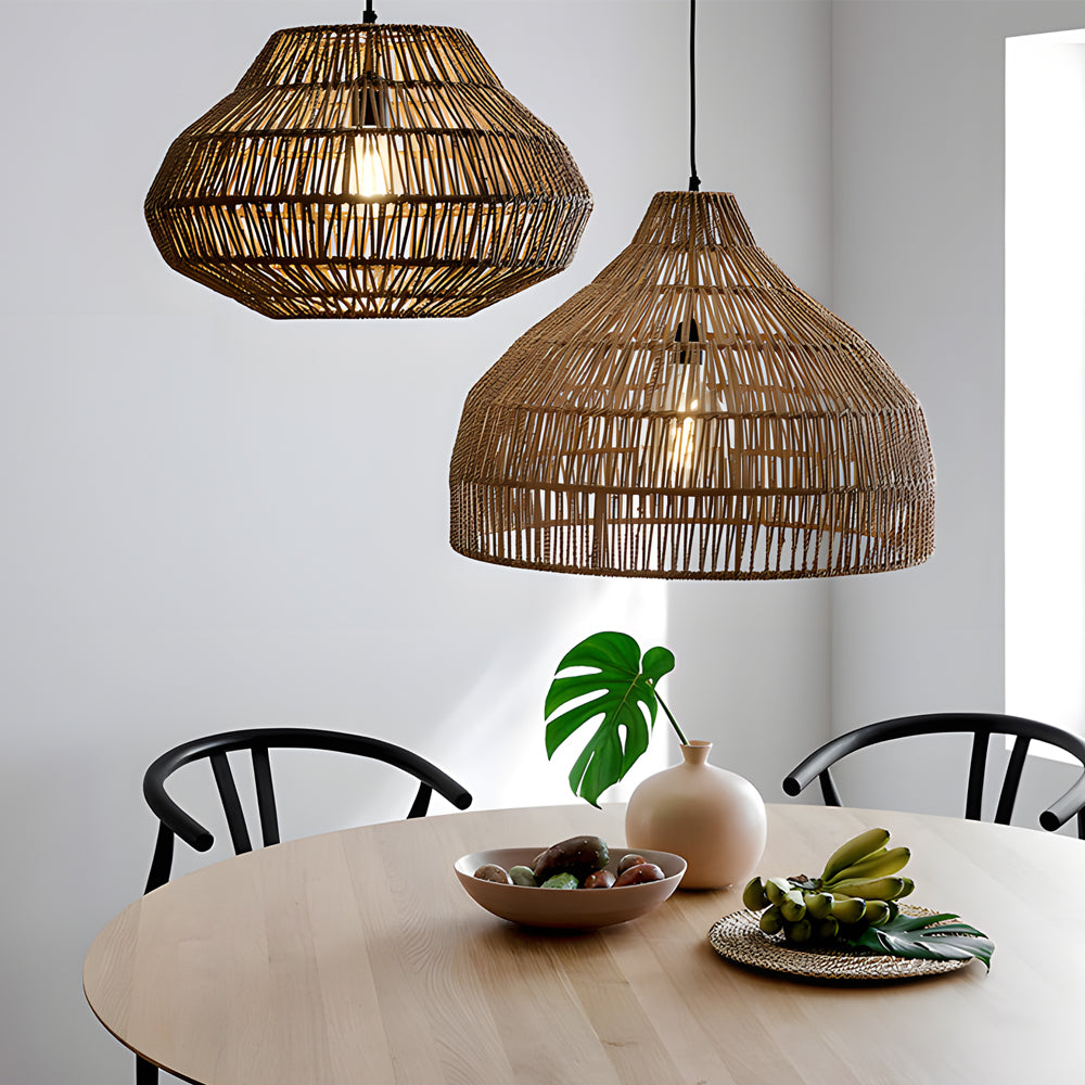 Rattan Shade Japanese Restaurant Chandelier