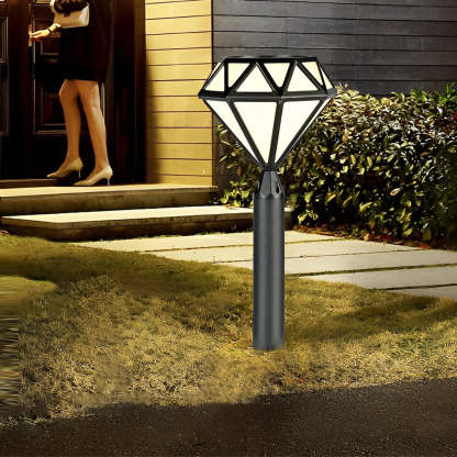 Geometric Waterproof LED Intelligent Stable Black Modern Lawn Lamp-Lighom