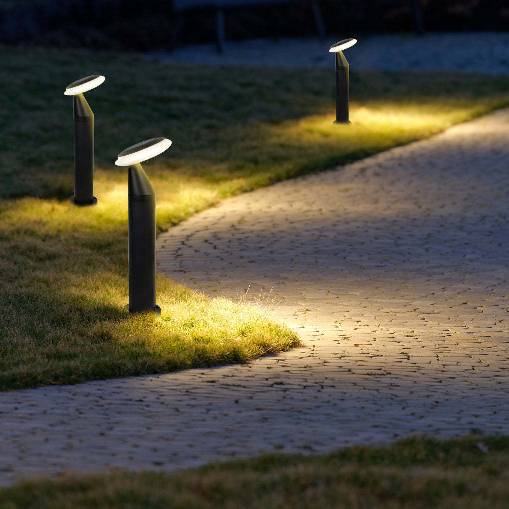Waterproof Round Mushroom LED Black Modern Pathway Lights Lawn Lamp-Lighom