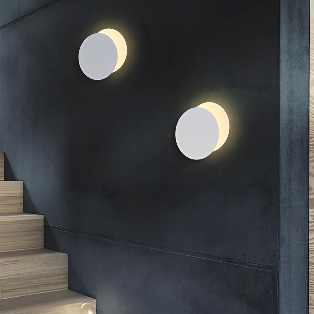 Lighom round 360 synthetic wall sconces for bedroom — White