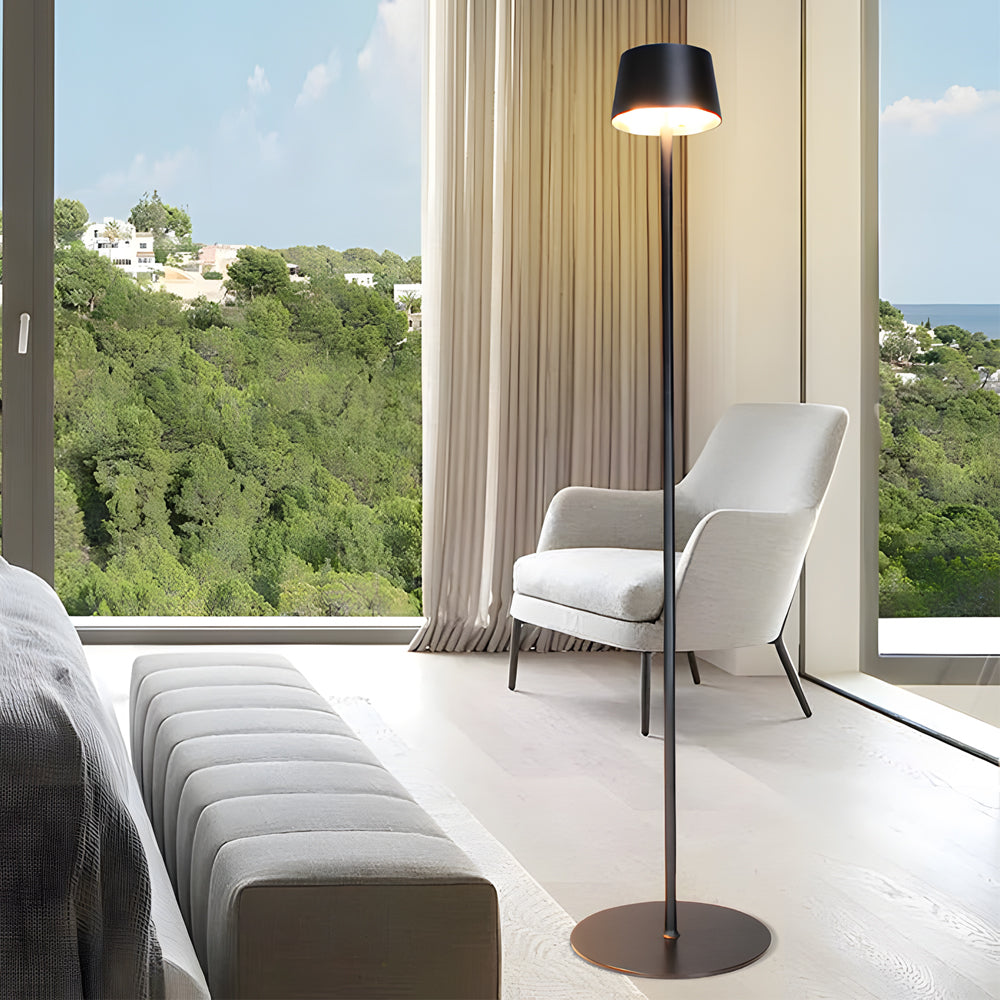 48.8-in Black Touch Dimming LED Rechargeable Floor Lamp-Lighom