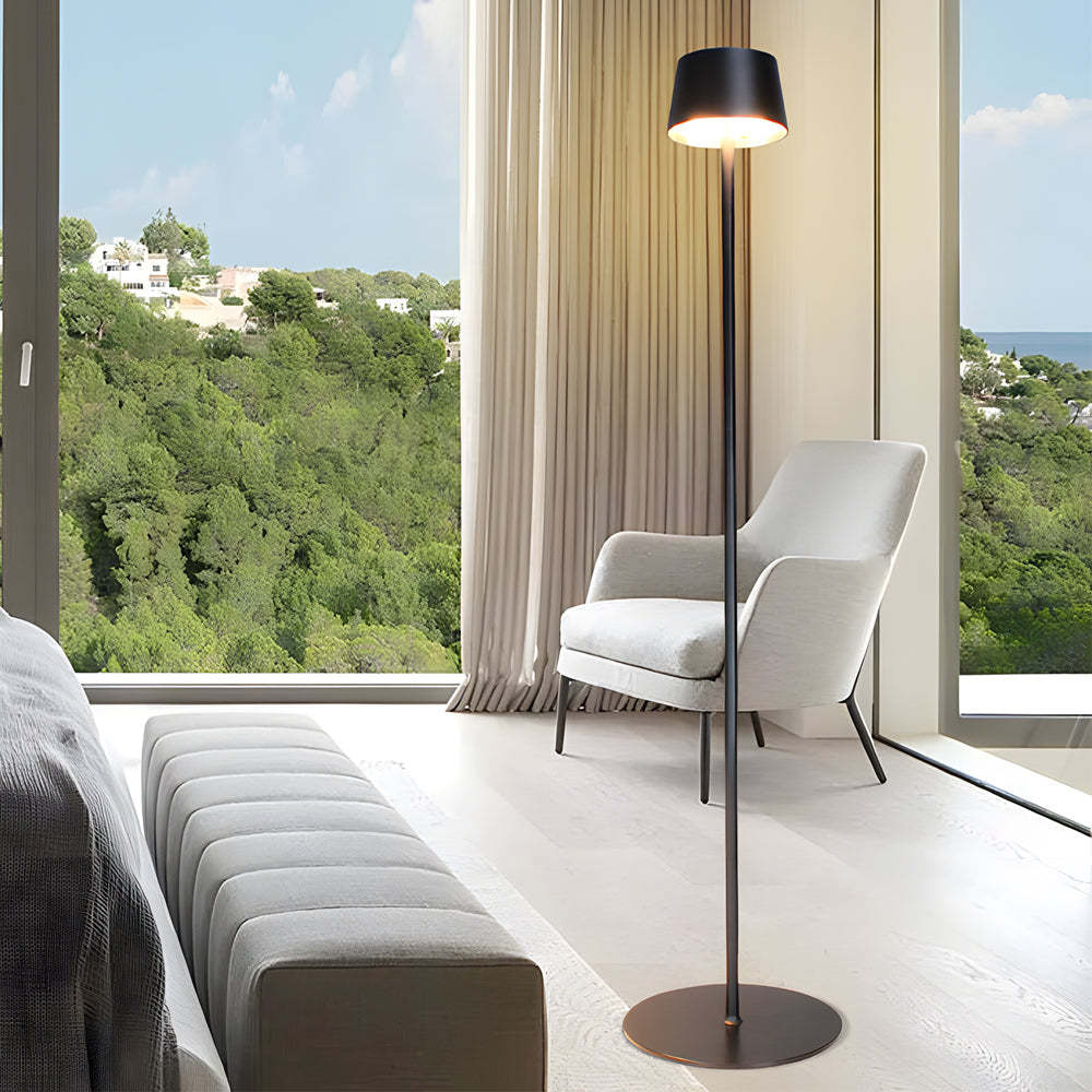 48.8-in Black Touch Dimming LED Rechargeable Floor Lamp-Lighom