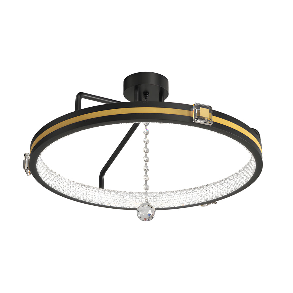Ring Crystal Glass Ball Modern Ceiling Light