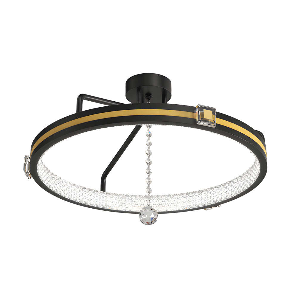 Ring Crystal Glass Ball Modern Ceiling Light
