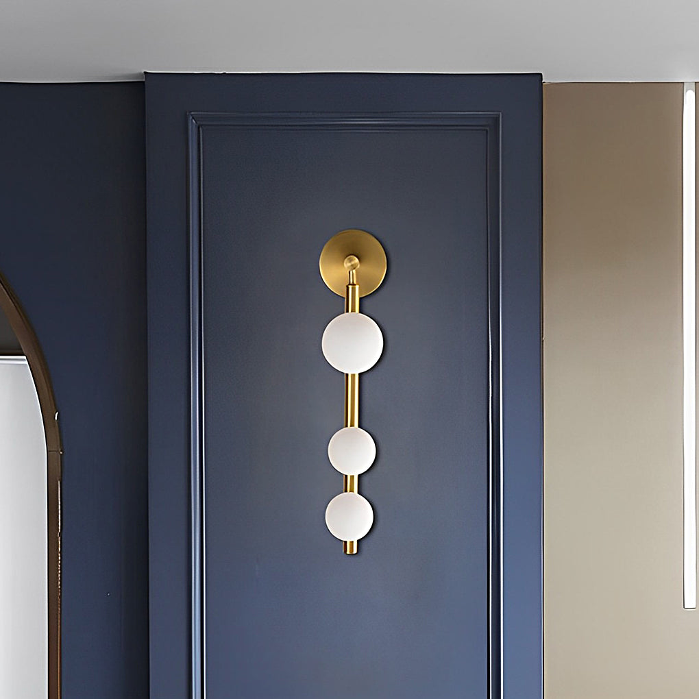 Lighom modern ball black wall sconces in metal — Brushed Gold