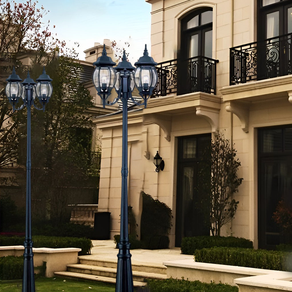 Waterproof 3 Lights Black European Style Garden Lamp Post Lights-Lighom