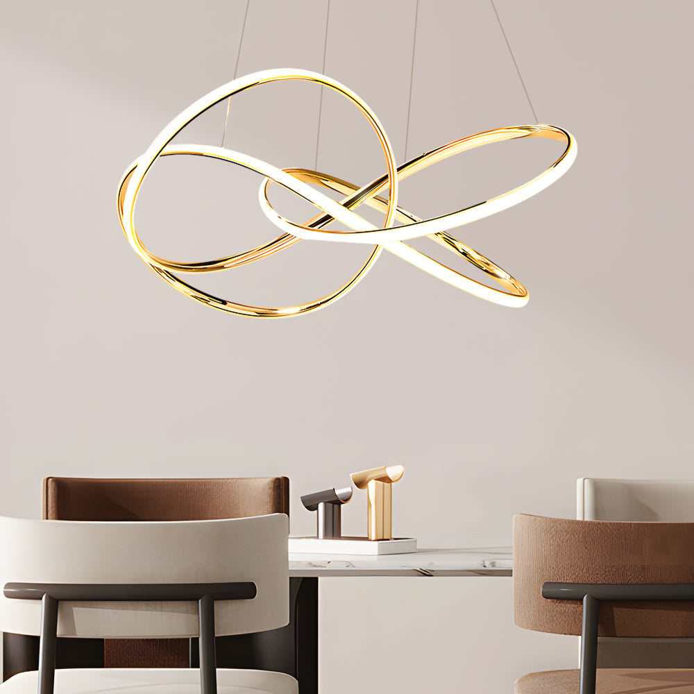Circular Curved Line LED Dimmable Modern Chandelier — 31.5''