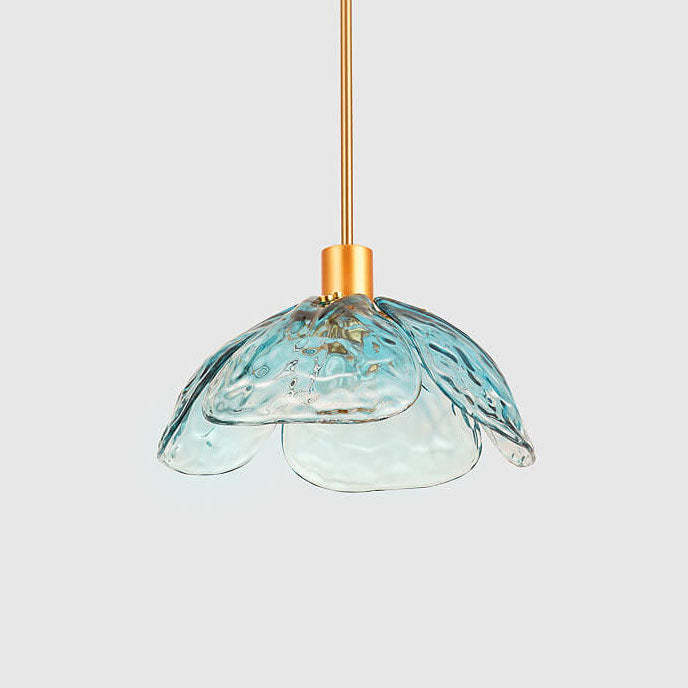 Modern Flower Petal Stained Glass Pendant