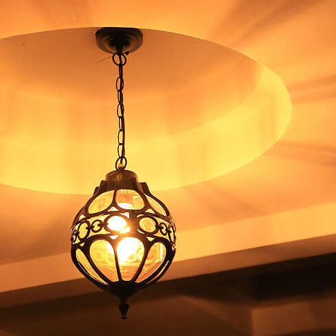 Retro Industrial Globe Outdoor Pendant Light