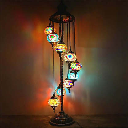 Retro Turkish Moroccan Globe 9-Light Floor Lamp